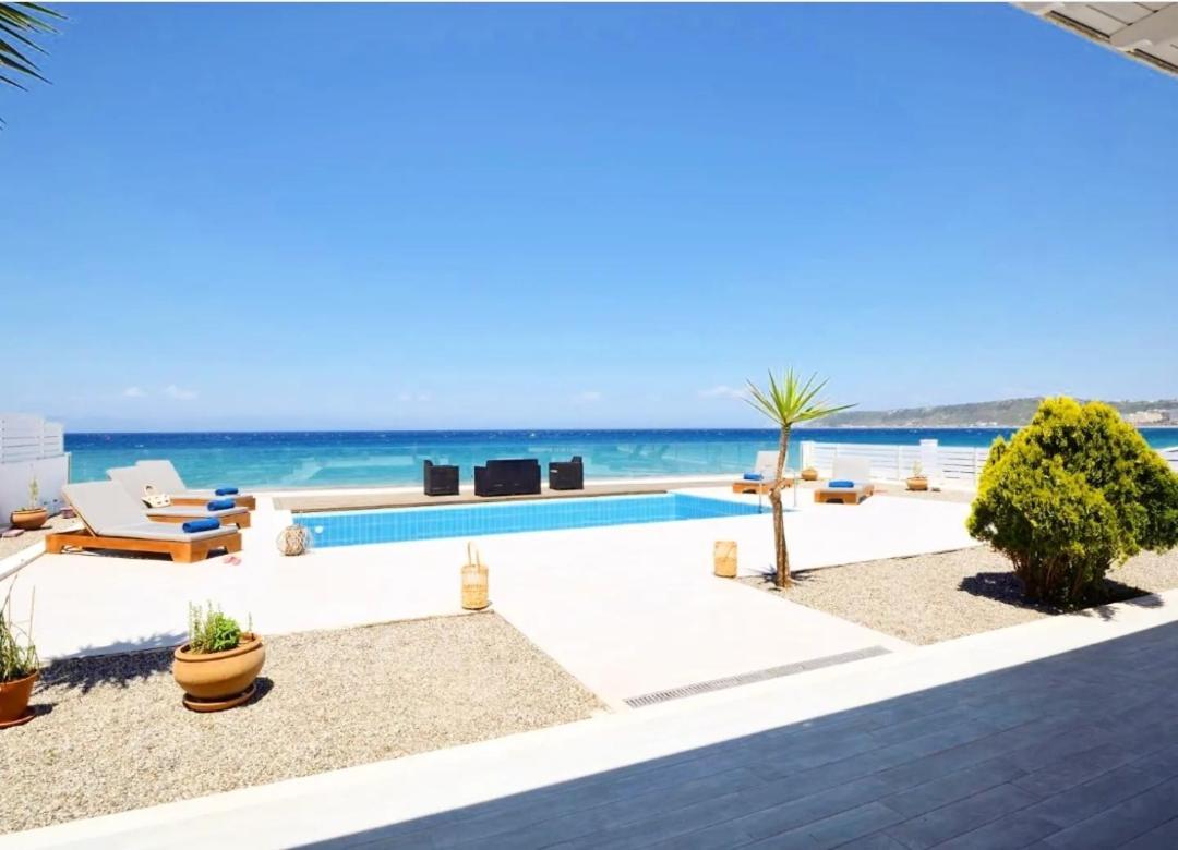 Vaso Beach Front Villa Ialysos  Bagian luar foto